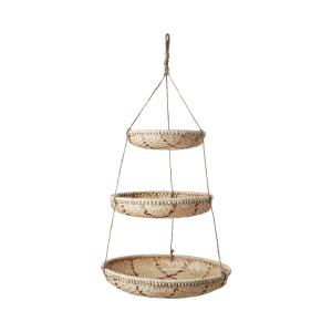 Hengende kurv - 3 etasjer - Natur/Brun - Ø33 x 60 cm - www.frokenfraken.se