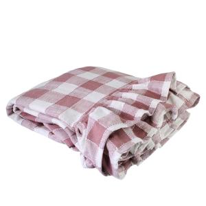 Duk - Rutete med volangkant - Rosa/Hvit - 150 x 250 cm - www.frokenfraken.se