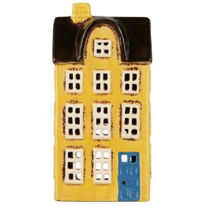 Hus for telys - Nyhavn - Gul blå dør - 20 cm - www.frokenfraken.se