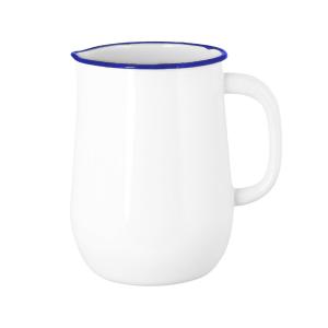 Kanne - Emils Emalje - Hvit med blå kant - Ø14,5 x H20 cm - www.frokenfraken.se