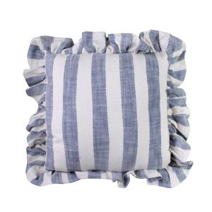 Putetrekk - Ida Volang Stripet - Hvit - Blå - L45 x B45 cm - www.frokenfraken.se