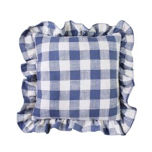 Putetrekk - Ida Volang Rutete - Hvit - Blå - L45 x B45 cm - www.frokenfraken.se