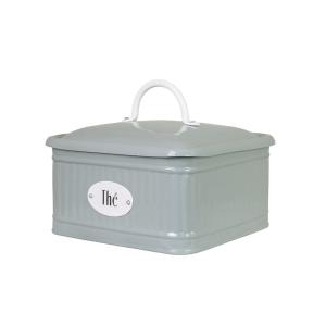 Plåtboks - Hugo Te med Fack - Grønn - L17 x B17 x D13 cm - www.frokenfraken.se