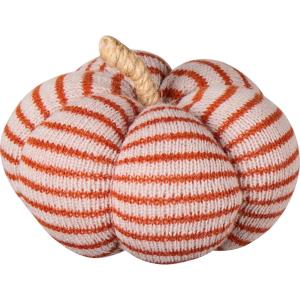 Pumpa - Dekorasjon - beige med rostfærgade rænder - Ø10,5 cm - www.frokenfraken.se