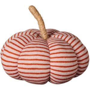 Pumpa - Dekorasjon - beige med rostfærgade rænder - Ø20 cm - www.frokenfraken.se