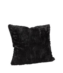 Putetrekk - Celine - Svart - Fuskepels - 60 x 60 cm - www.frokenfraken.se