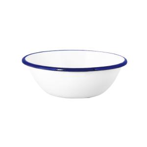 Skål - Emils Emalj Liten /Blå - Vit - Ø16,5 x H5,5 cm - www.frokenfraken.se