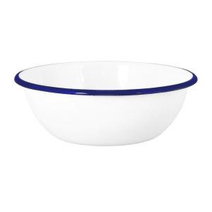 Skål - Emils Emalj Stor /Blå - Vit - Ø20 x H7 cm - www.frokenfraken.se