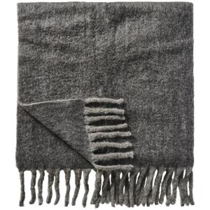 Ullplæd - grå med fransar - 130 x 170 cm - www.frokenfraken.se