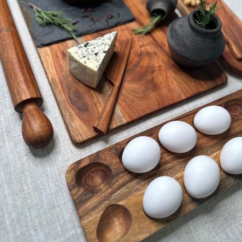 Egg Holder - Tre - Rektangulær - 50 x 11,5 cm - www.frokenfraken.se
