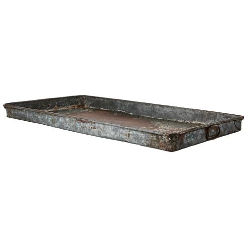 Fat/Brett i metall - Vintage - Grå - 80 x 50 x 6 cm - www.frokenfraken.se