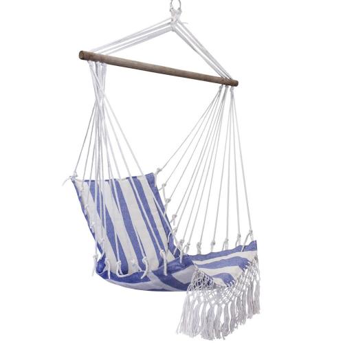 Hengestol - Stripet - Blå/Hvit - B95 x H125 x D46,5 cm - www.frokenfraken.se