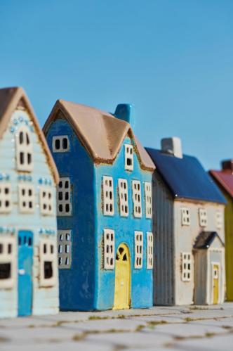 Hus for varmelys - Nyhavn - Blatt gult dor - 20 cm - www.frokenfraken.se