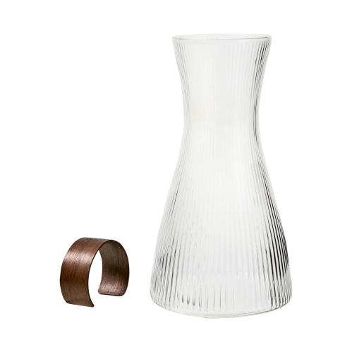 Kanna - Sia - Randigt glass & Bambu - Ø13 x 25 cm - www.frokenfraken.se