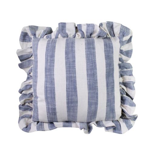 Putetrekk - Ida Volang Stripet - Hvit - Blå - L45 x B45 cm - www.frokenfraken.se