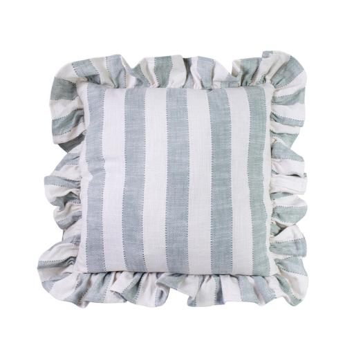Putetrekk - Ida Volang Stripet - Hvit - Grønn - L45 x B45 cm - www.frokenfraken.se