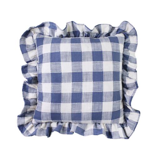 Putetrekk - Ida Volang Rutete - Hvit - Blå - L45 x B45 cm - www.frokenfraken.se