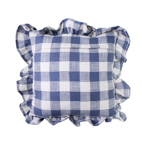 Putetrekk - Ida Volang Rutete - Hvit - Blå - L45 x B45 cm - www.frokenfraken.se