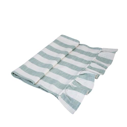 Løper - Ida Volang Stripet - Hvit - Grønn - L50 x B150 cm - www.frokenfraken.se