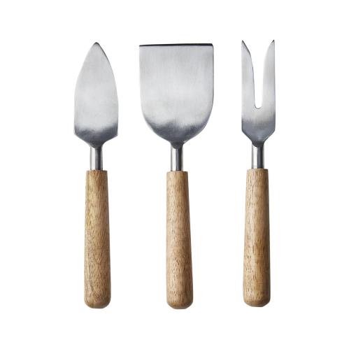 Ostkniv - sett med 3 - Trehåndtak - 17 x 3 cm - www.frokenfraken.se