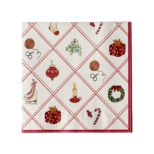 Pappersservett - Juletid Nostalgi - L33 x B33 cm - www.frokenfraken.se