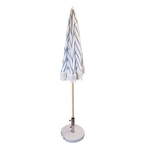 Parasoll - Stripet - Offwhite/Blå - Hvit - Ø175 x H220 cm - www.frokenfraken.se