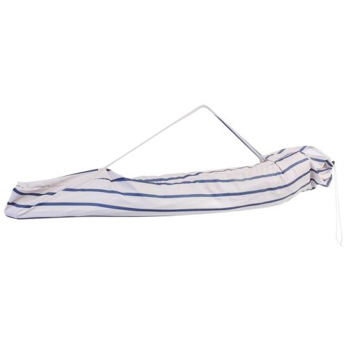 Parasoll - Stripet - Offwhite/Blå - Hvit - Ø175 x H220 cm - www.frokenfraken.se