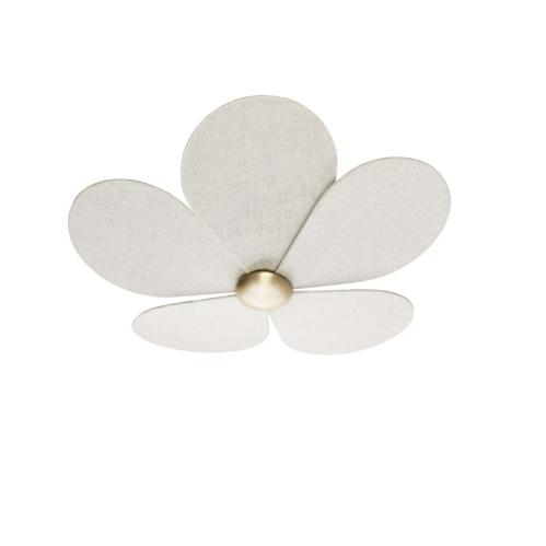 Plafond Daisy - Beige - Mæssing - Ø50 x H13 cm - www.frokenfraken.se