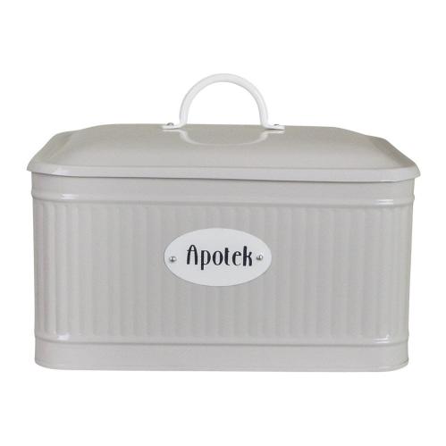 Plåtboks - Hugo Apotek - Beige - L27,5 x B20 x D20 cm - www.frokenfraken.se