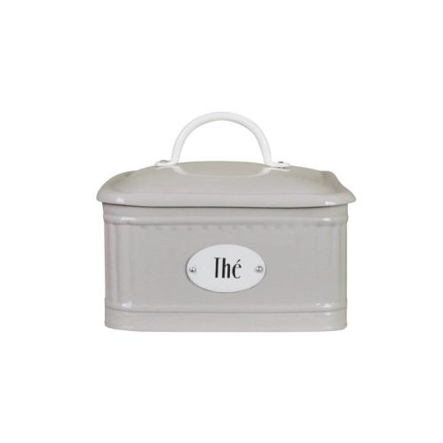 Plåtboks - Hugo Te med Fack - Beige - L17 x B17 x D13 cm - www.frokenfraken.se