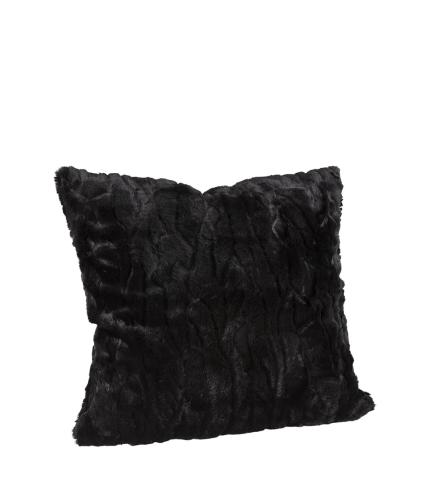 Putetrekk - Celine - Svart - Fuskepels - 60 x 60 cm - www.frokenfraken.se