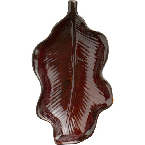 Skål - bladformad - brun - 8,5 x 15,5 cm - www.frokenfraken.se