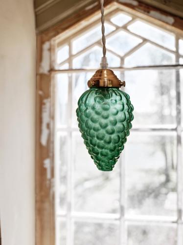 Taklampa - Druva - Mässing/Grønn - Ø10 x H23 cm - www.frokenfraken.se
