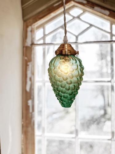 Taklampa - Druva - Mässing/Grønn - Ø10 x H23 cm - www.frokenfraken.se