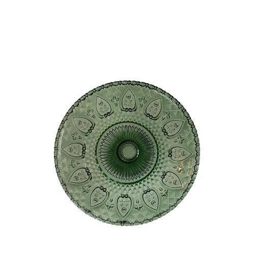 Tårtfat/Kakfat - Glass - Grønn - Krystallfølelse - 8,1 x 17,7 cm - www.frokenfraken.se