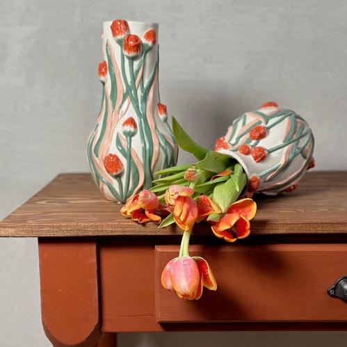 Vase - Botanica - Rød Tulipan - 19 x 15 cm - www.frokenfraken.se