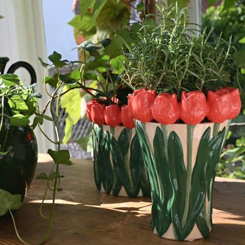 Vase - Botanica - Rød Tulipan - 19 x 15 cm - www.frokenfraken.se