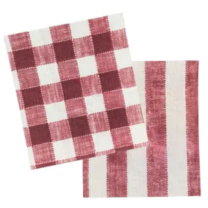 Kjøkkenklut - Ida 2-pack - Rød - L17 x B20 cm - www.frokenfraken.se