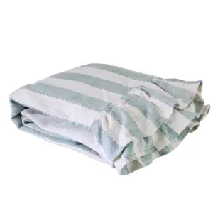 Duk - Ida Randig - Vit - Grön - L150 x B250 cm - www.frokenfraken.se