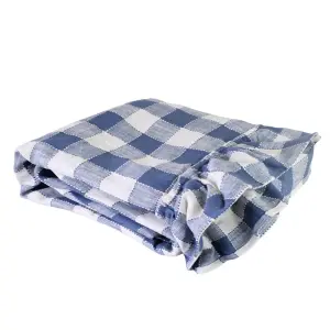 Duk - Rutete med volangkant - Blå/Hvit - 150 x 250 cm - www.frokenfraken.se