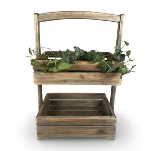 Hylla för bänken - Displaystativ - Trä Brun - 41,5 x 61 x 26 cm - www.frokenfraken.se