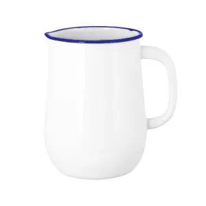 Kanne - Emils Emalje - Hvit med blå kant - Ø14,5 x H20 cm - www.frokenfraken.se