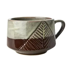 Kopp - Ville Løv - Brun/elfenben - Ø10 x 7 cm - www.frokenfraken.se