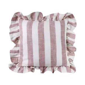 Putetrekk - Ida Volang Stripet - Hvit - Rosa - L45 x B45 cm - www.frokenfraken.se