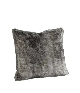 Putetrekk – Leia Stripe – Grå – Fuskepels – 60 x 60 cm - www.frokenfraken.se