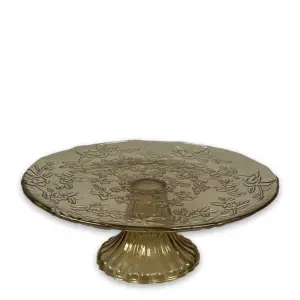 Tårtfat - Glass - Beige - 25,5 x 9 cm - www.frokenfraken.se