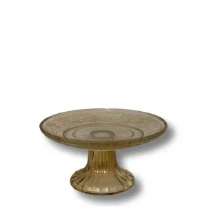 Tårtfat - Glass - Lys rav - 14,8 x 7,7 cm - www.frokenfraken.se