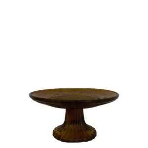 Tårtfat/Kakfat - Glass - Mørkebrun - 14,8 x 7,7 cm - www.frokenfraken.se