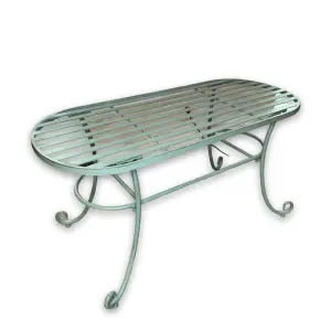 Trädgårdsbord - Soffbord Metall - Ljusgrön - 100 x 50 x 45 cm - www.frokenfraken.se