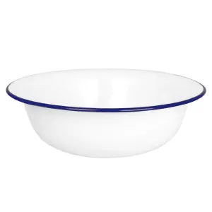 Vask - Emils Emalje 9L /Blå - Hvit - Ø40 x H13 cm - www.frokenfraken.se